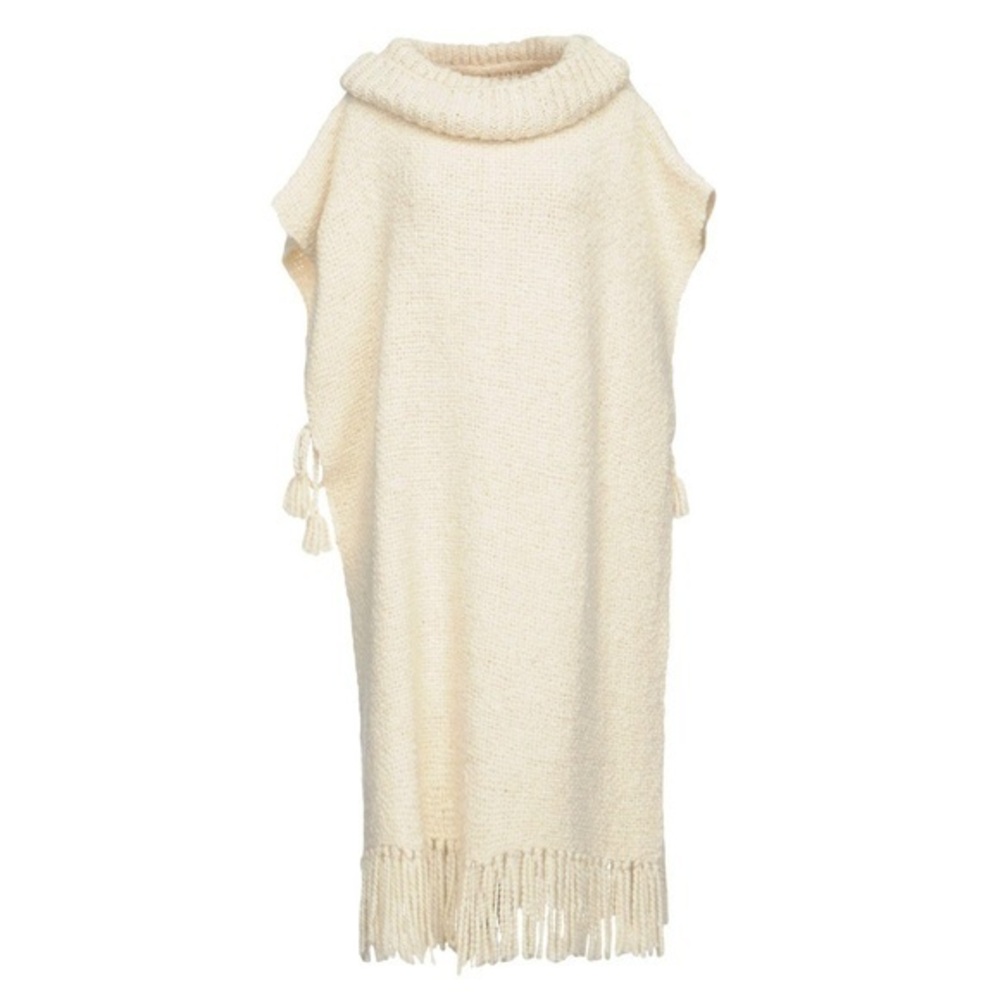 NWOT ULLA JOHNSON Long Ivory & Gold Poncho OSFA